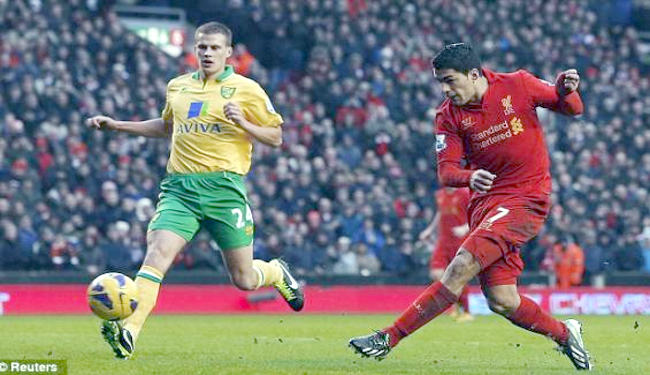 Brendan Rodgers Pilih Luis Suarez Menjadi  Pemain Terbaik Kontra Norwich City