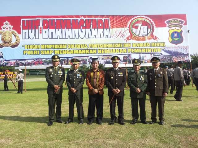 HUT Bhayangkara Ke 70, Polres Simalungun Gelar Upacara di Lapangan Makodim 0207 Simalungun