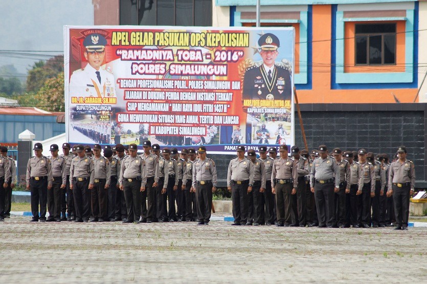 Polres Simalungun Laksanakan Apel Gelar Pasukan OPS Ramadniya Toba-2016