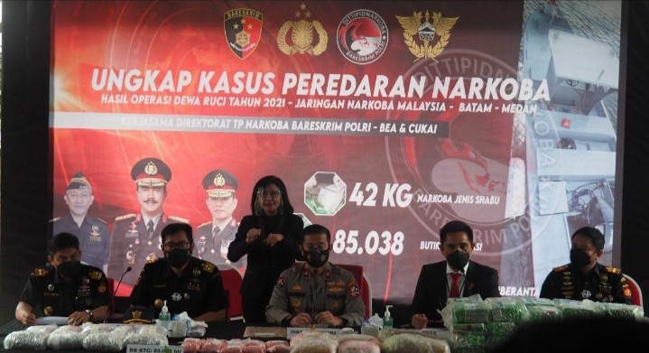 Bareskrim dan Bea Cukai Gagalkan Peredaran 42,3 Kg Sabu dan 85 Ribu Ekstasi