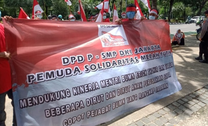 P-SMP Demo Dukung Erick Thohir untuk Copot Pejabat Rangkap Jabatan di BUMN