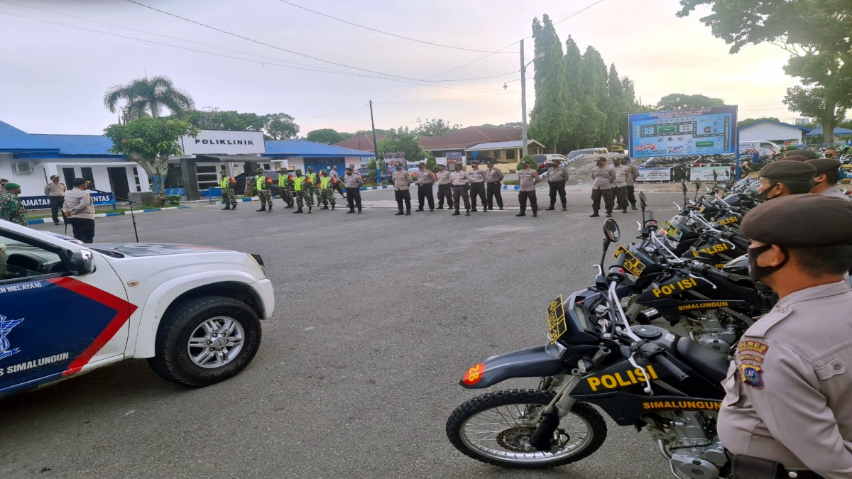 Pastikan Keamanan Misa Paskah, Kapolres Simalungun Gelar Patroli Skala Besar