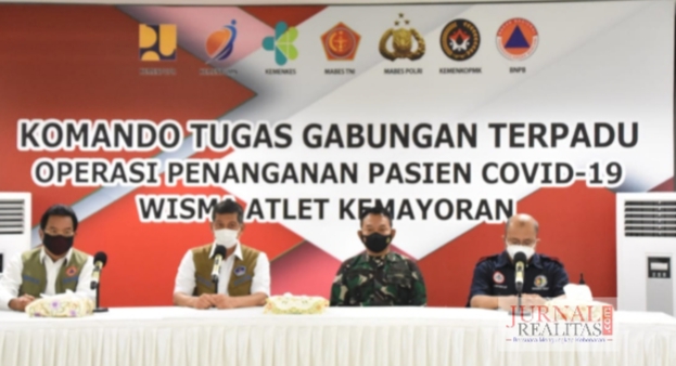 Kepala BNPB, Pangdam Jaya, Perwakilan IDI, dan Jubir Satgas Penanganan Covid-19 Gelar Konpers